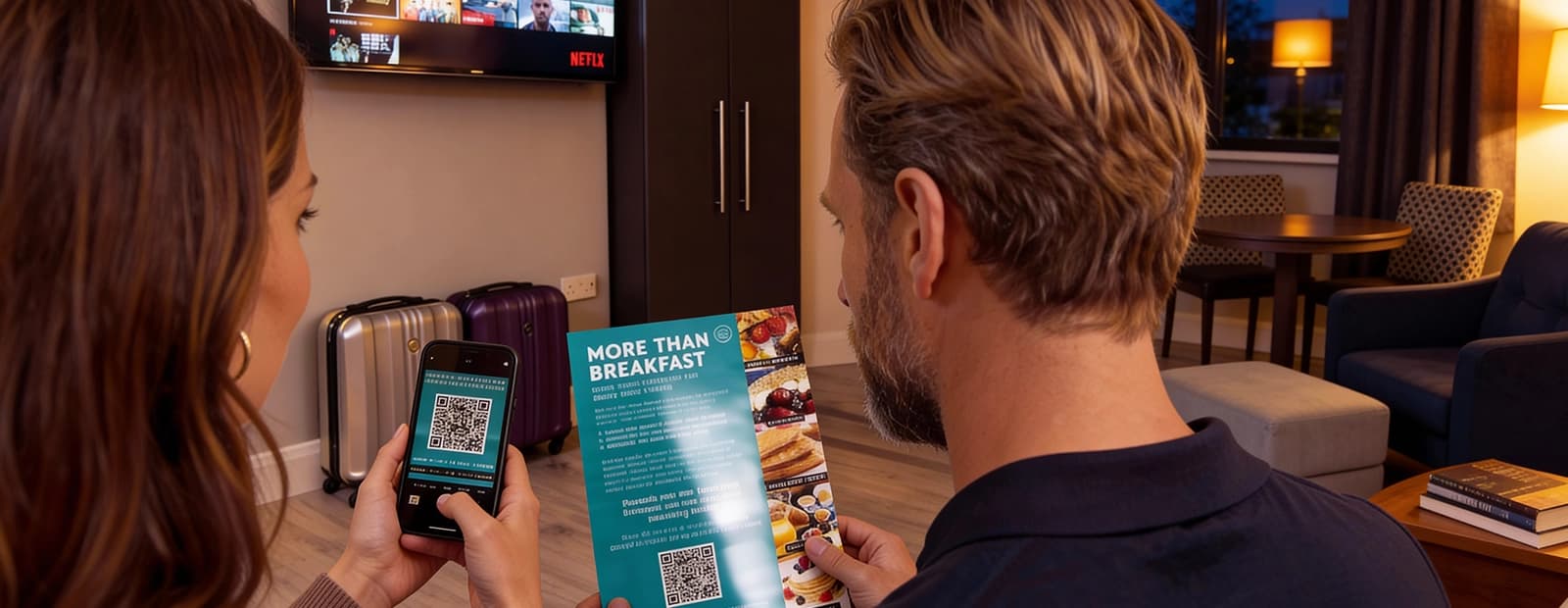 Guests ordering breakfast